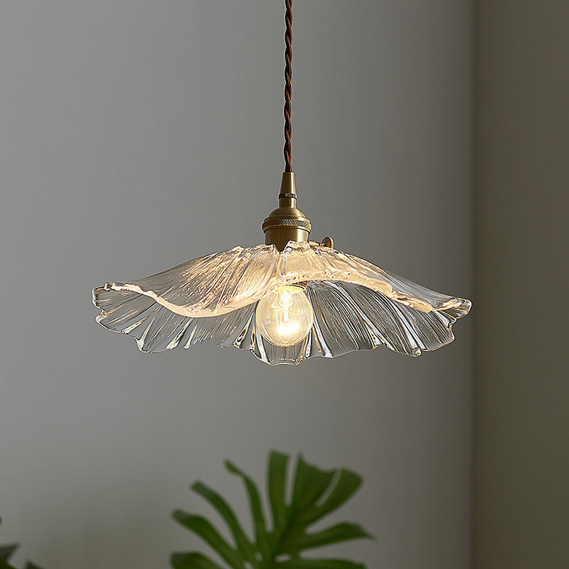 Lotus Copper Crystal Pendant Light