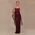 French Sling Backless Gathered Dress