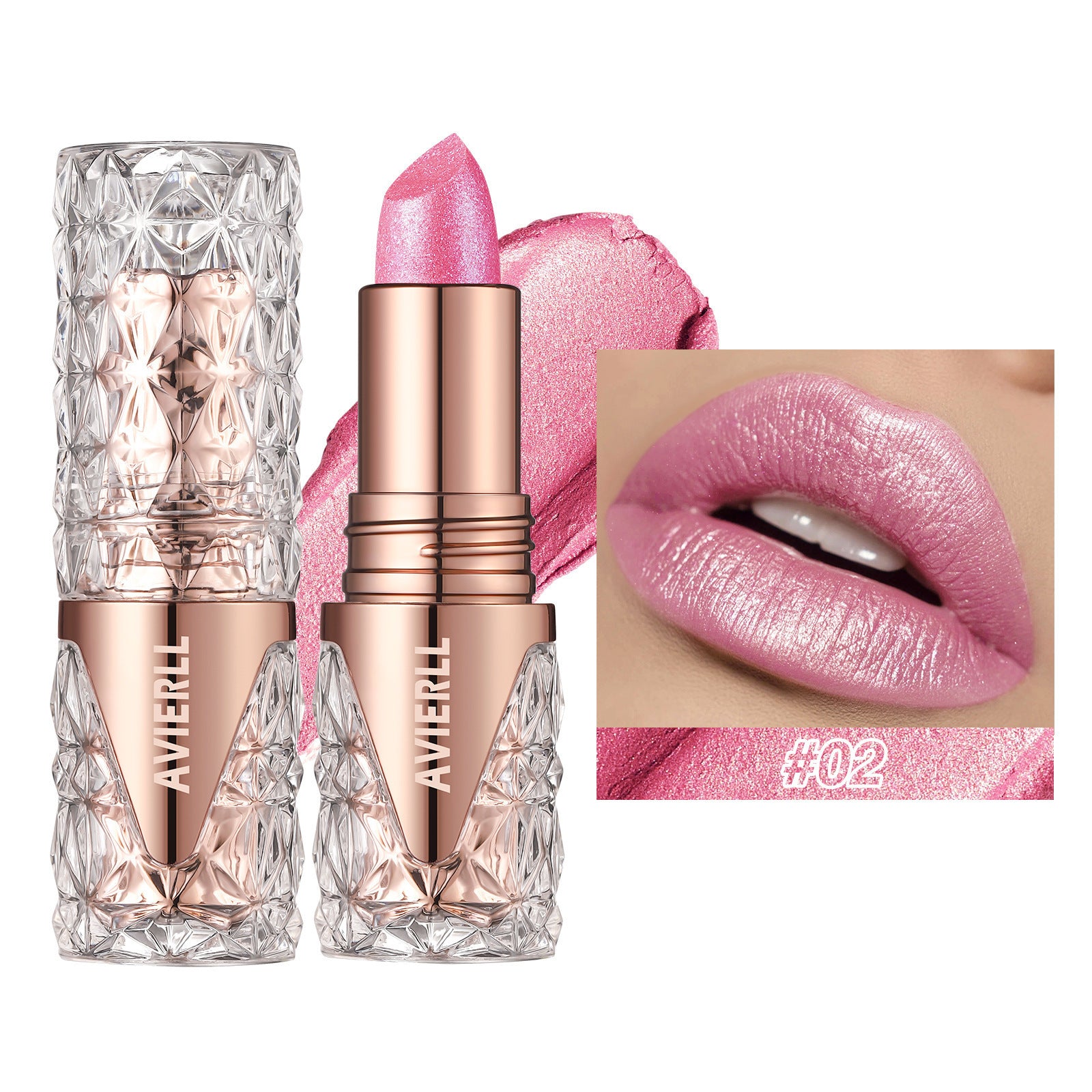 Waterproof Pearlescent Fine-Shimmer Lipstick