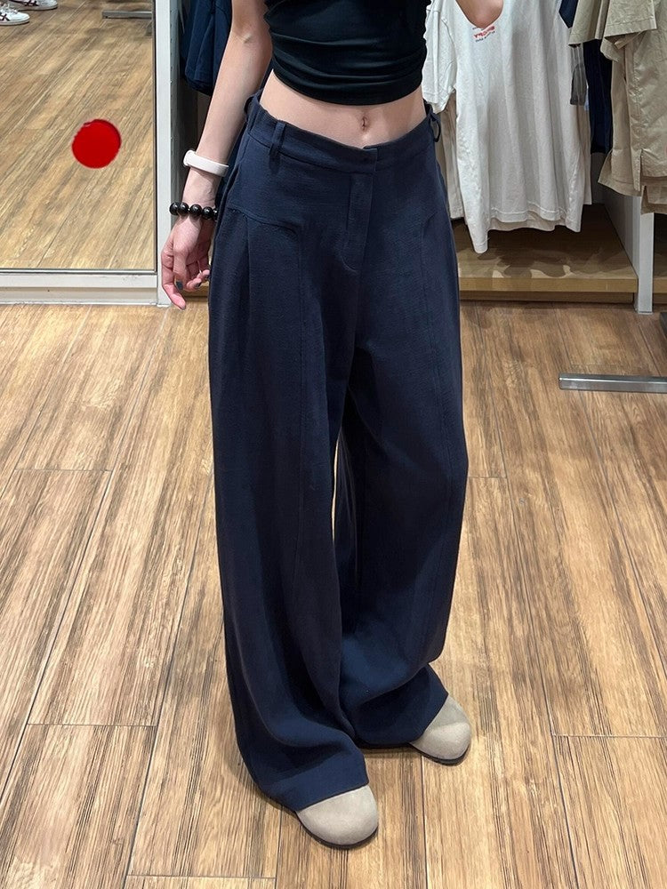 Cotton Linen Wide Leg Pants