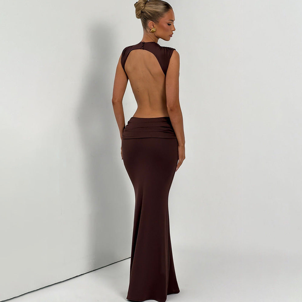 Backless Cutout Maxi Dress