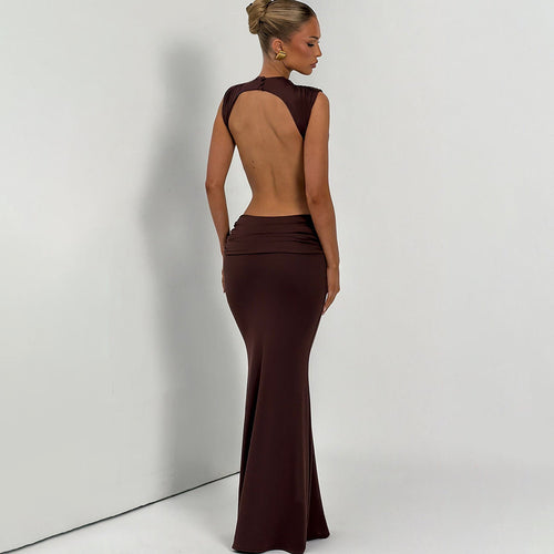 Backless Cutout Maxi Dress