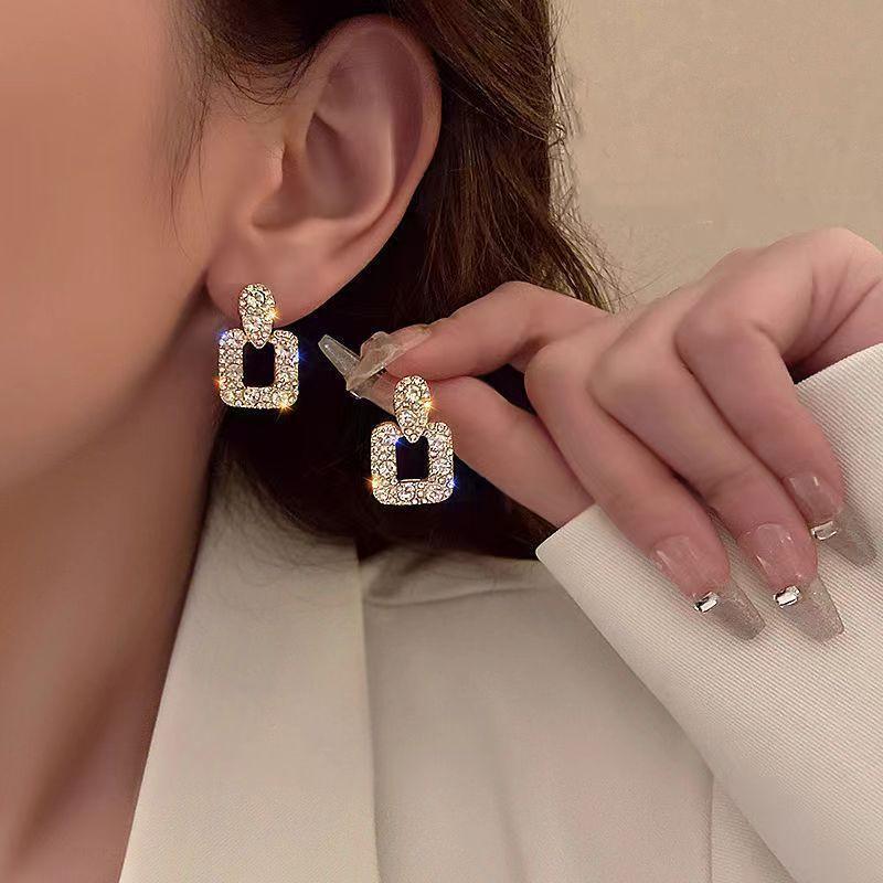Retro Geometric Square Earrings