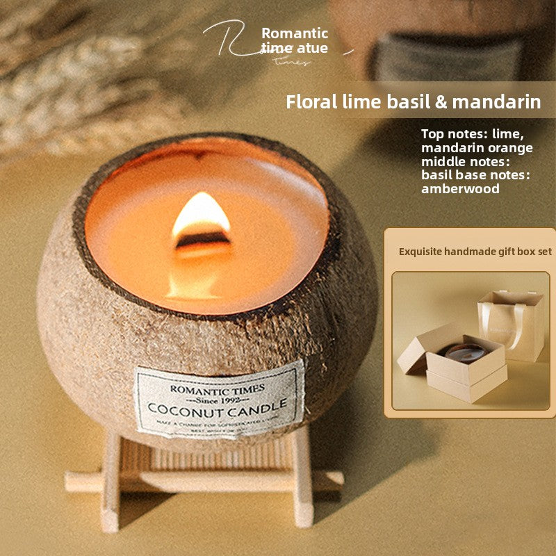 Coconut Shell Scented Candle Gift Set