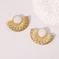 Geometric Fan Shape Gold Plated Earrings
