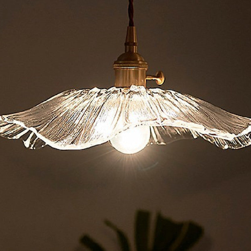 Lotus Copper Crystal Pendant Light