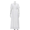 Bubble Sleeve Split Hem Dress