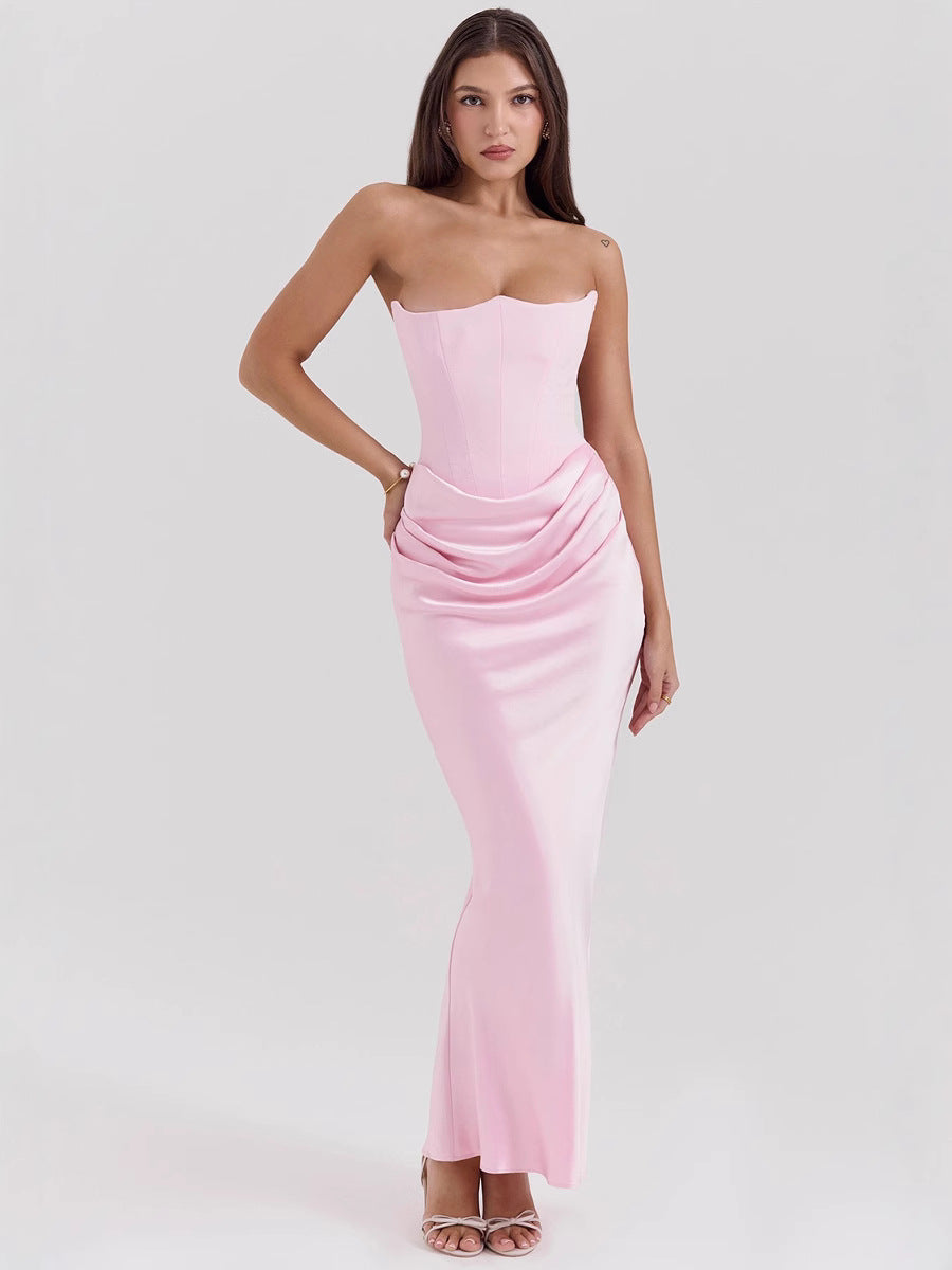 Pleated Bodysuit Dress