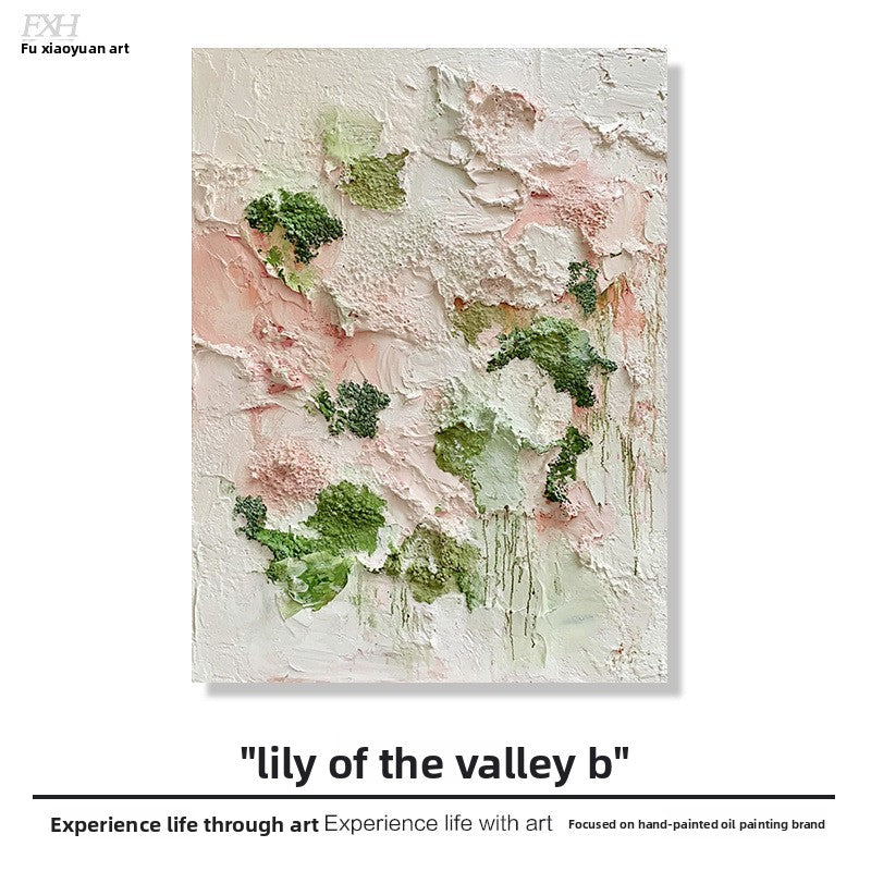 Hand-Painted Lily of the Valley Abstract Oil Painting