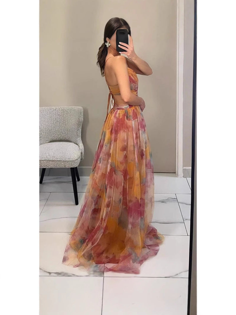 Abstract Printed Vacation Dress