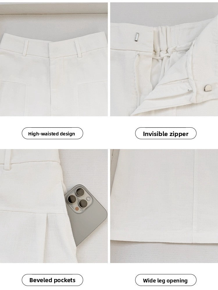 Cotton Linen Wide Leg Pants