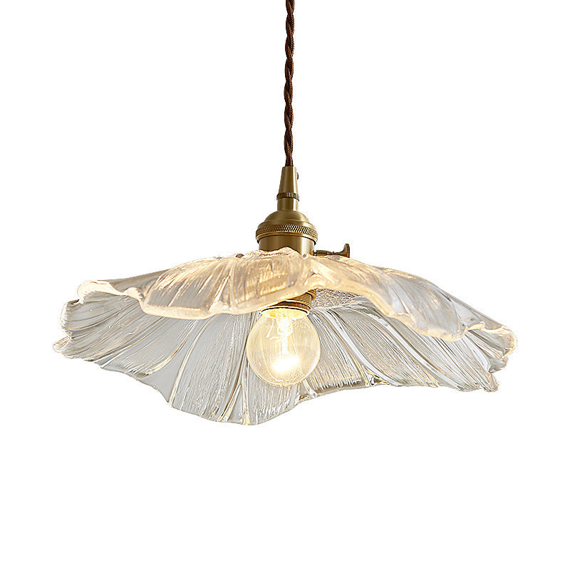 Lotus Copper Crystal Pendant Light