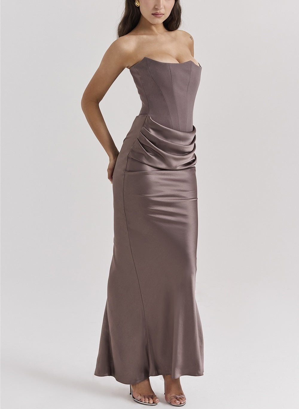Pleated Bodysuit Dress