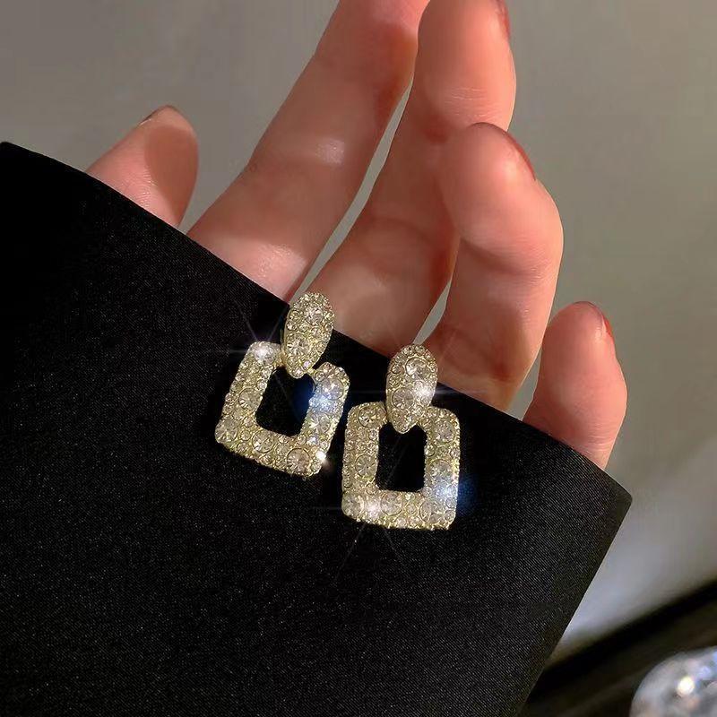 Retro Geometric Square Earrings