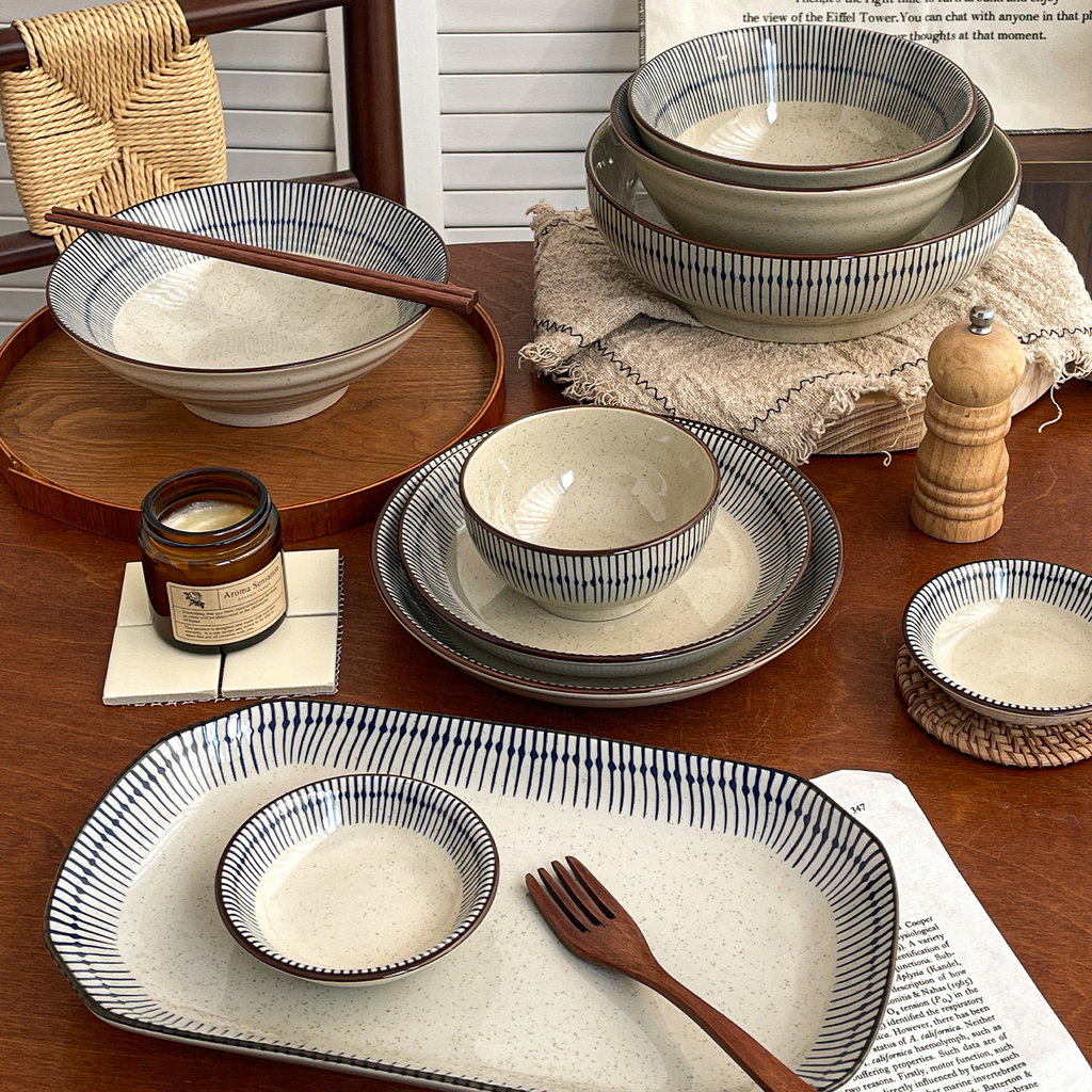 Japanese Ceramic Bowl and Plate Set