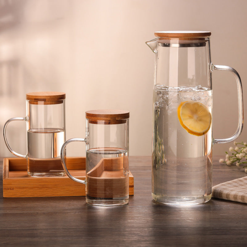 Glass Pitcher with Bamboo Lid