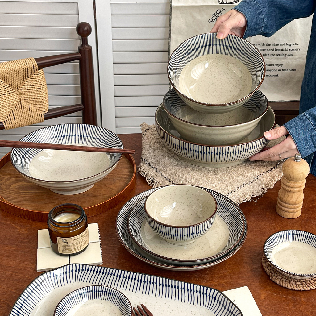 Japanese Ceramic Bowl and Plate Set