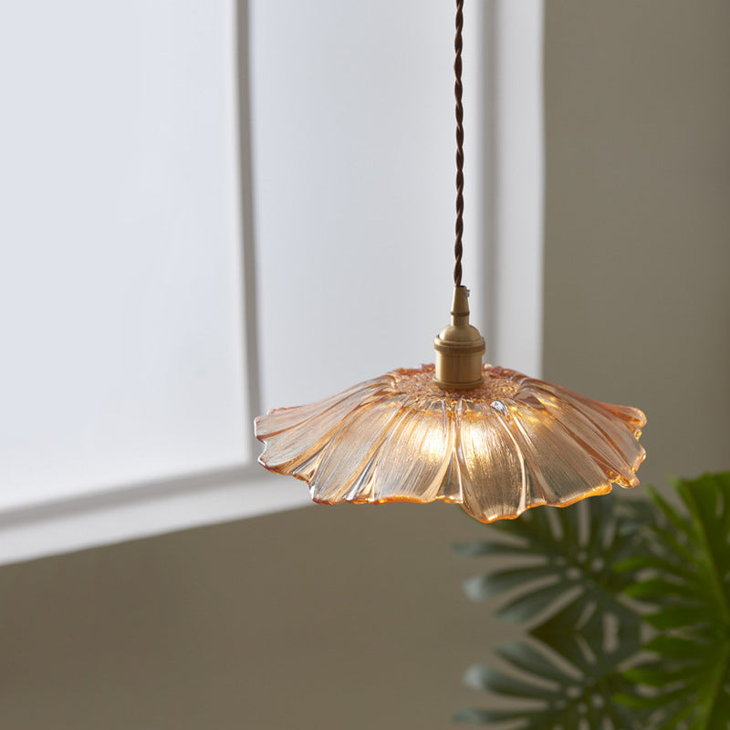 Lotus Copper Crystal Pendant Light