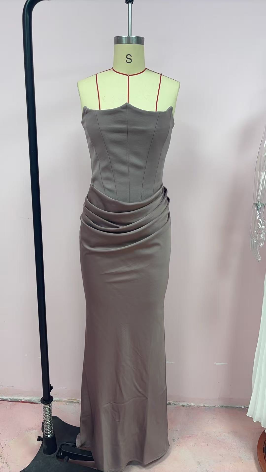 Pleated Bodysuit Dress