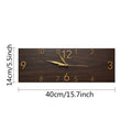 Retro Rectangular Wall Clock with Solid Wood Frame