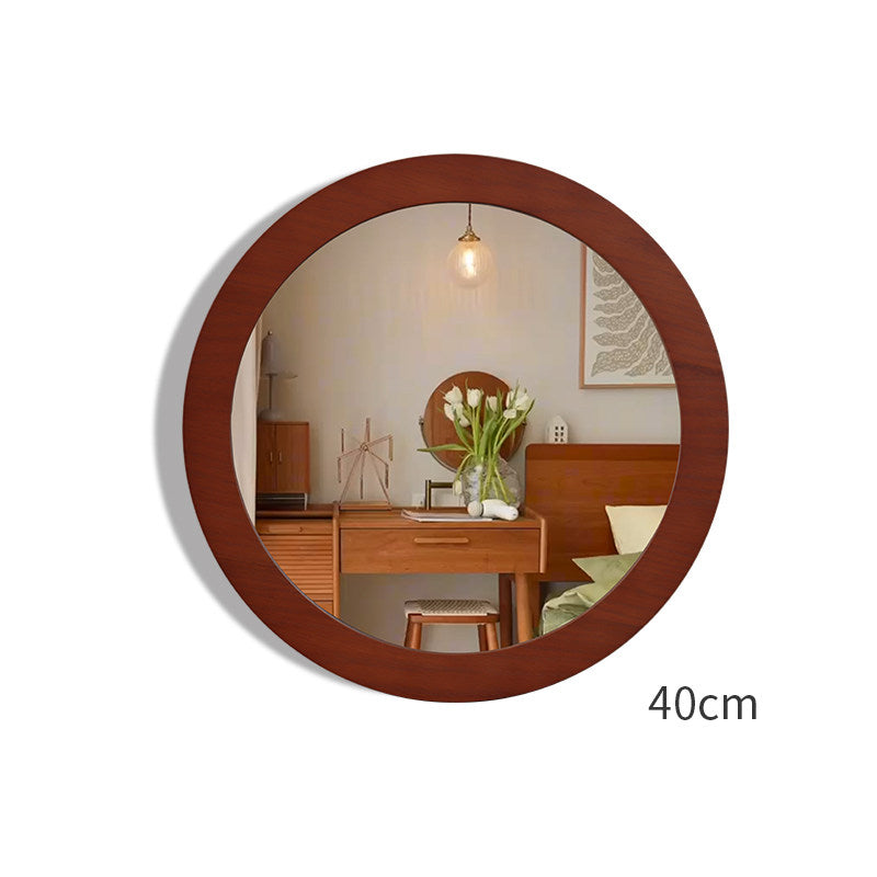 Solid Wood Round Wall Mounted Mirror