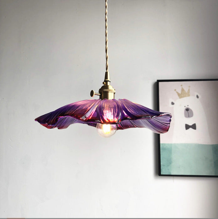 Lotus Copper Crystal Pendant Light