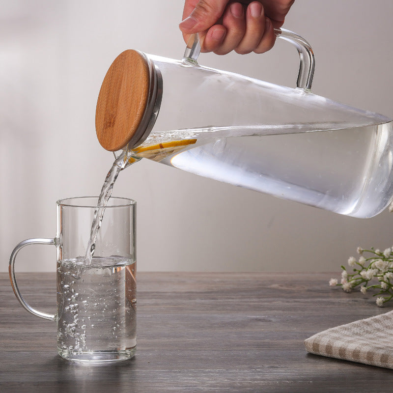 Glass Pitcher with Bamboo Lid
