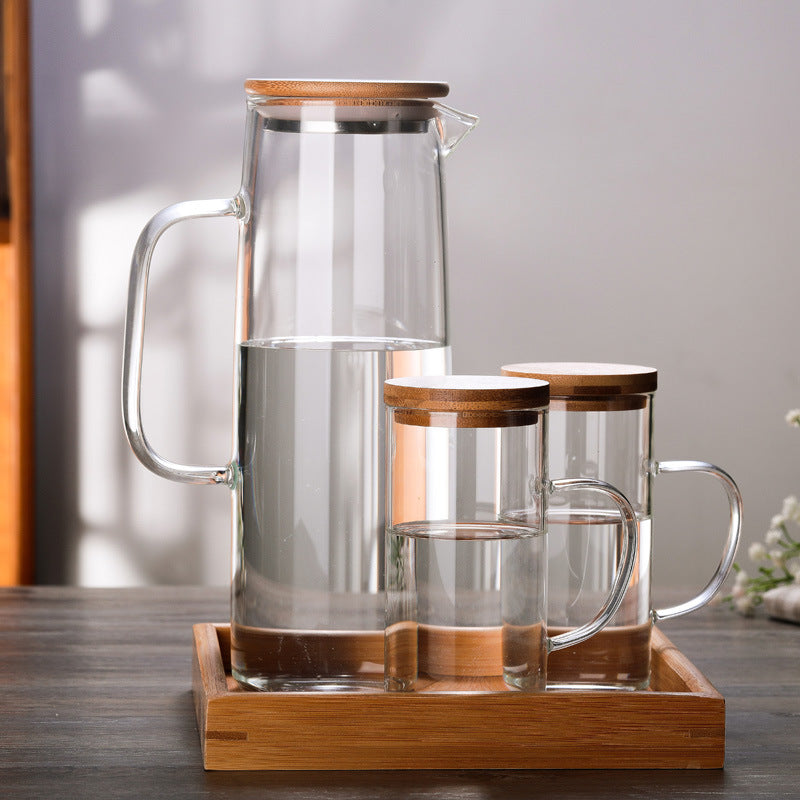Glass Pitcher with Bamboo Lid