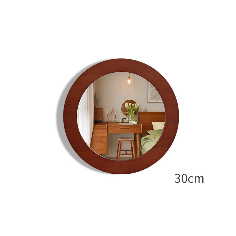 Solid Wood Round Wall Mounted Mirror