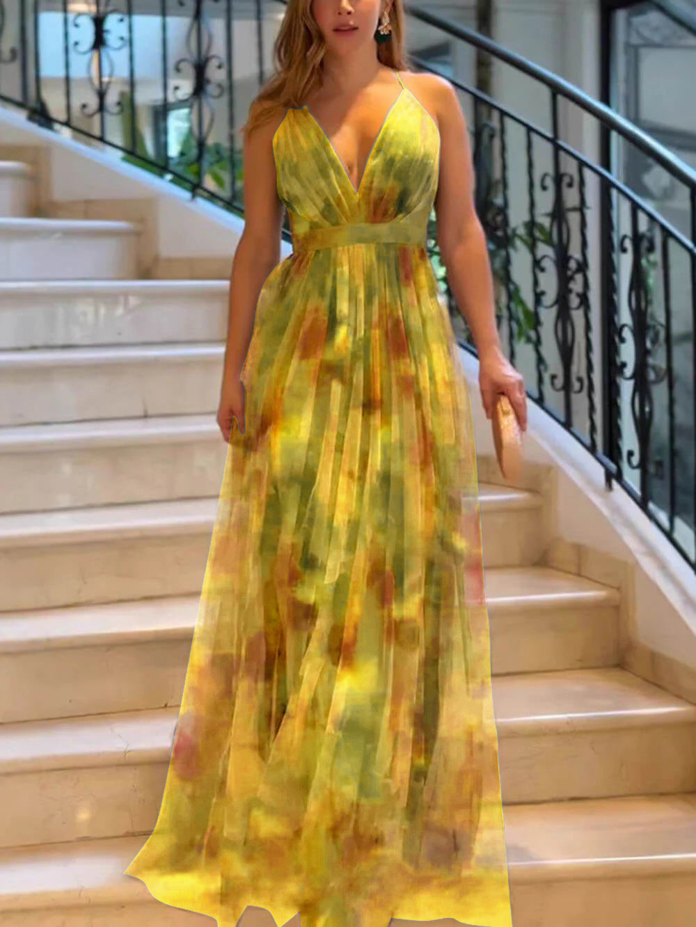 Abstract Printed Vacation Dress