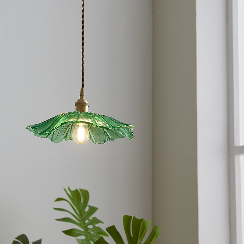Lotus Copper Crystal Pendant Light
