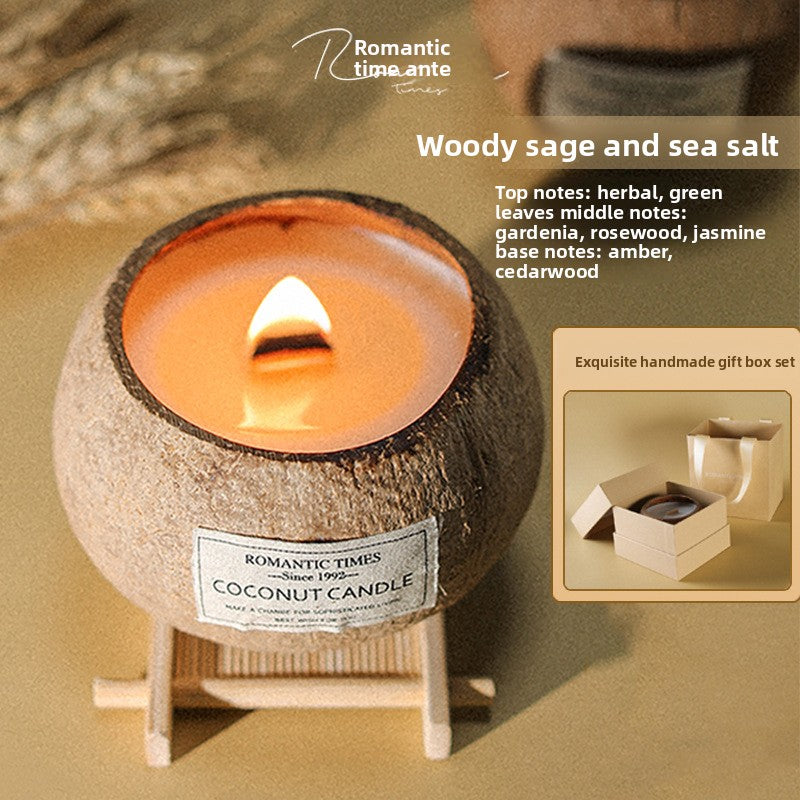 Coconut Shell Scented Candle Gift Set