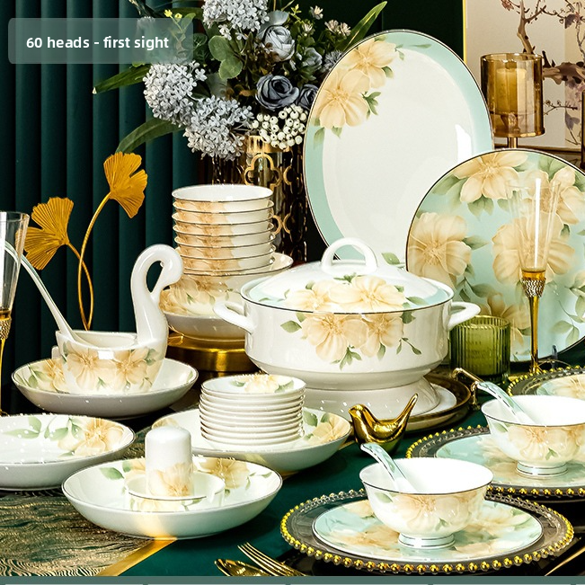 Bone China Dinnerware Set Floral Design