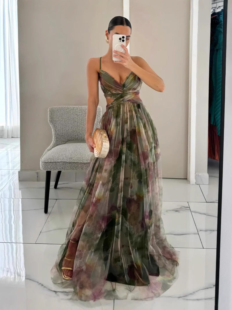 Abstract Printed Vacation Dress