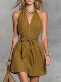 V-Neck Mini Dress