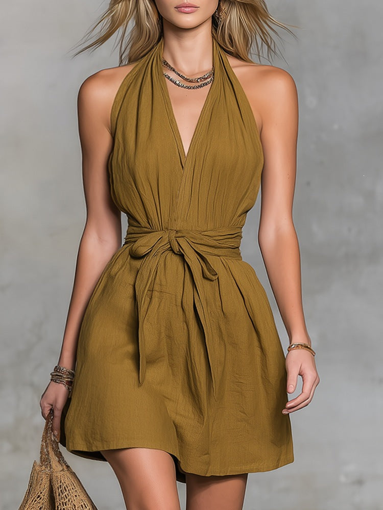 V-Neck Mini Dress