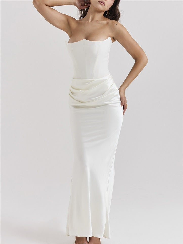 Pleated Bodysuit Dress