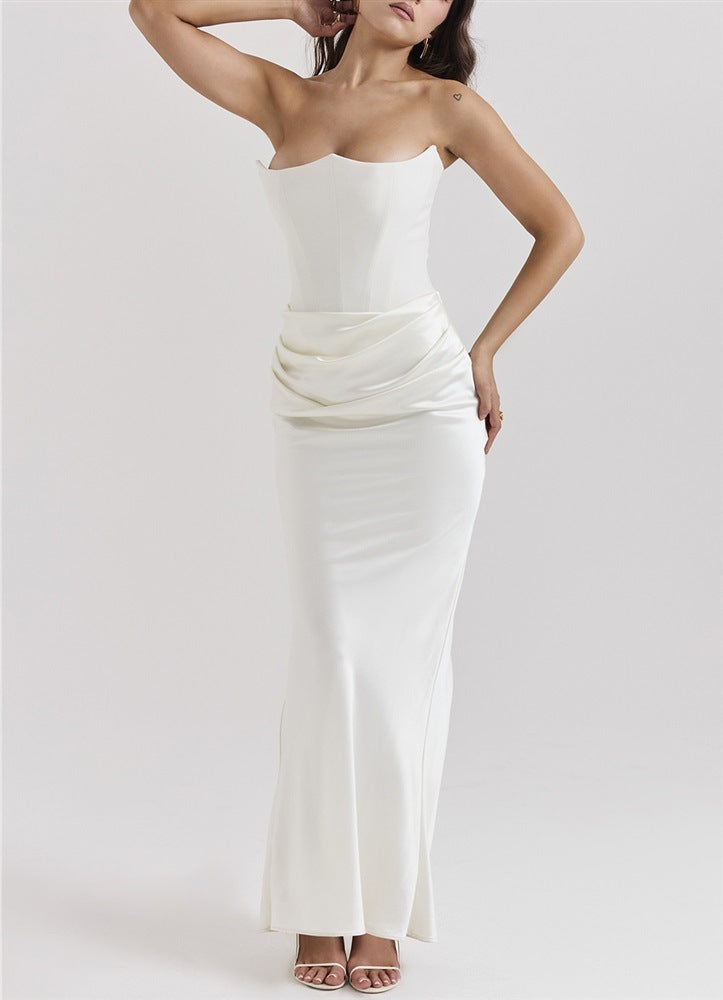 Pleated Bodysuit Dress