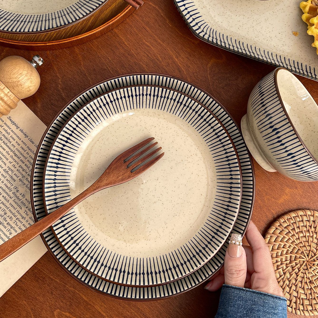 Japanese Ceramic Bowl and Plate Set