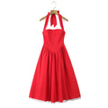 Backless Cross-Tie Halter Dress