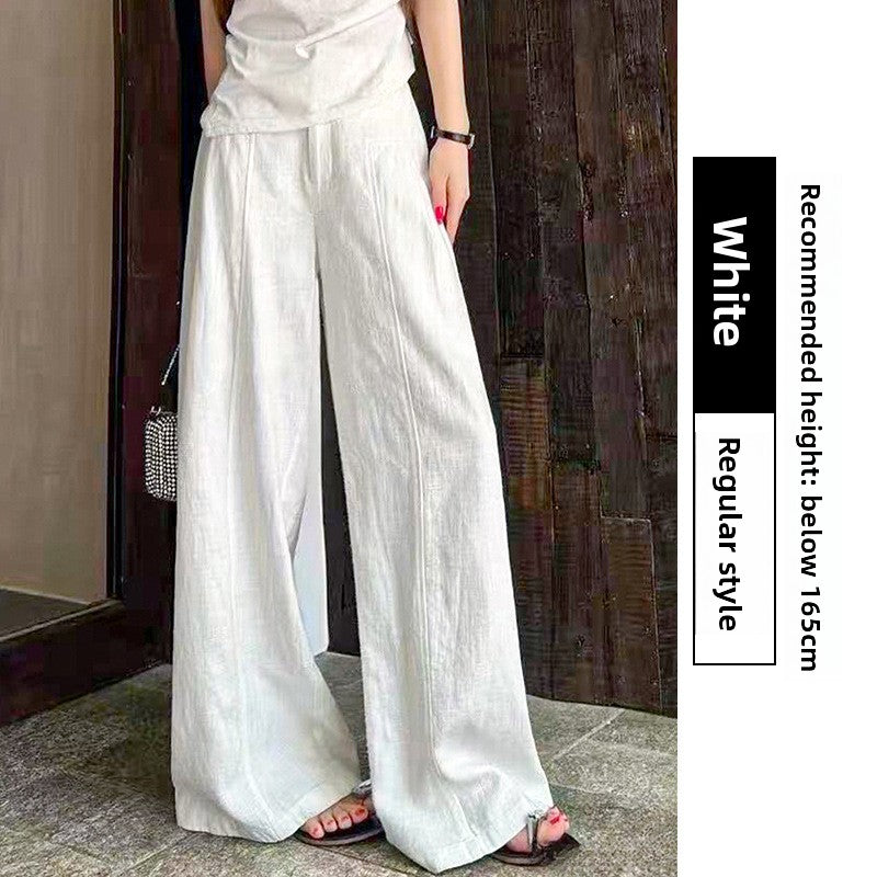 Cotton Linen Wide Leg Pants