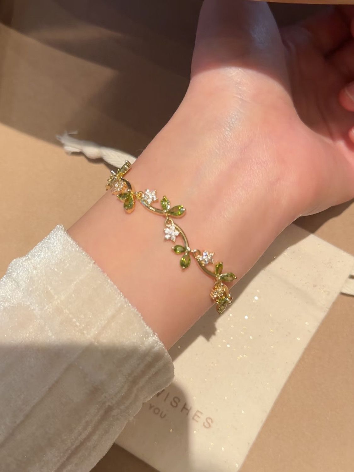 Vine branch and leaf bracelet