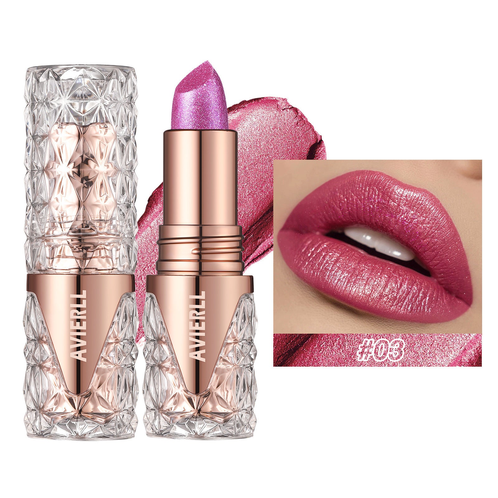 Waterproof Pearlescent Fine-Shimmer Lipstick
