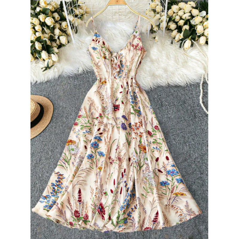 Floral Print V-Neck Summer Dress