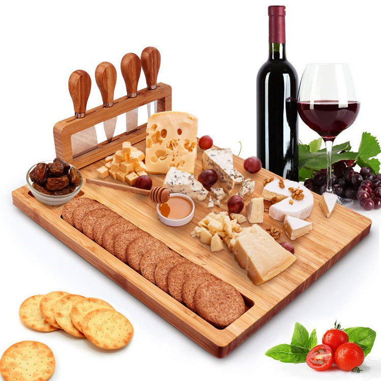 Bamboo Cheese Board with Knives
