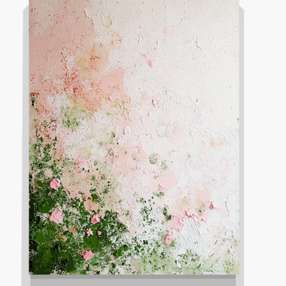 Hand-Painted Lily of the Valley Abstract Oil Painting