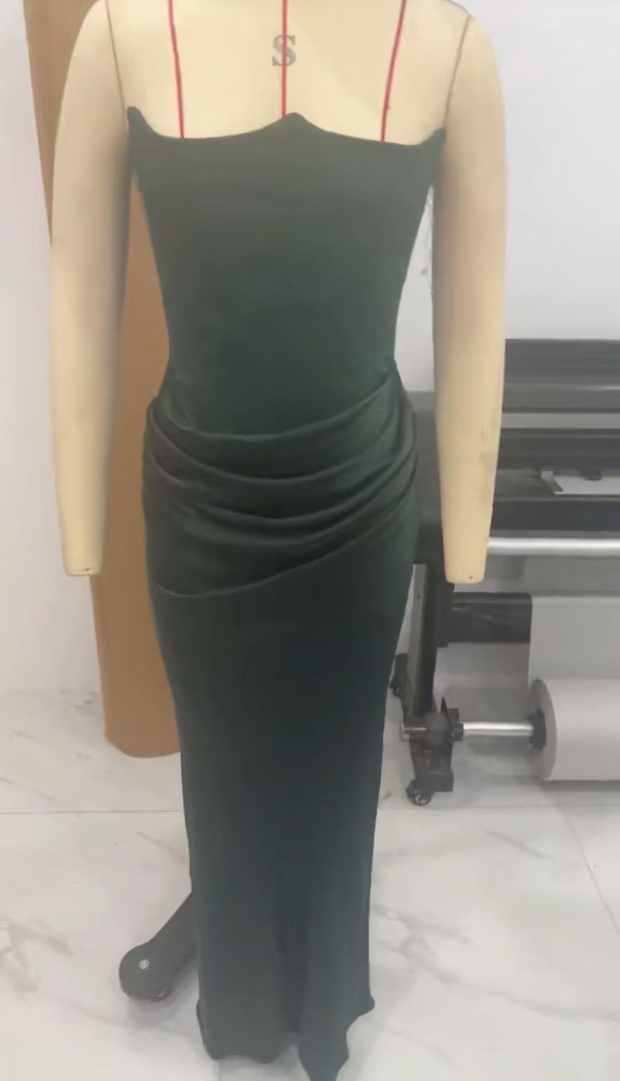Pleated Bodysuit Dress