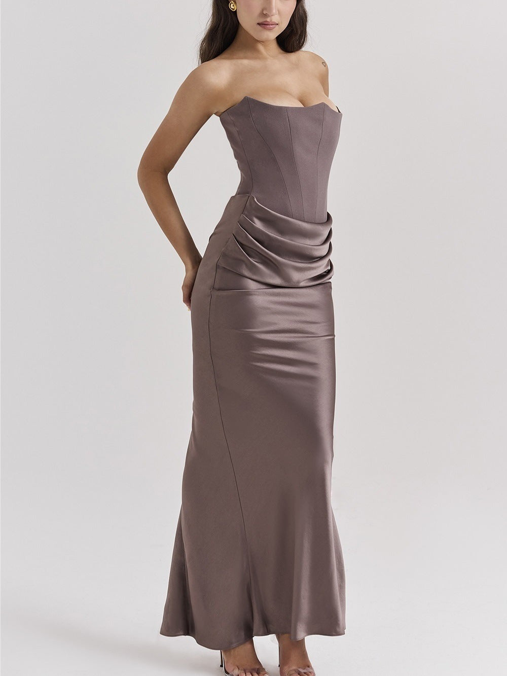Pleated Bodysuit Dress
